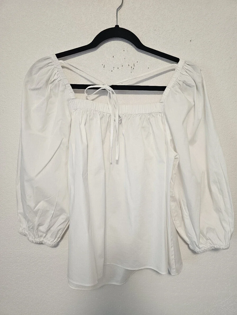 Madewell White Puff Sleeve Square Neck Women's Top Size 2 New with tags